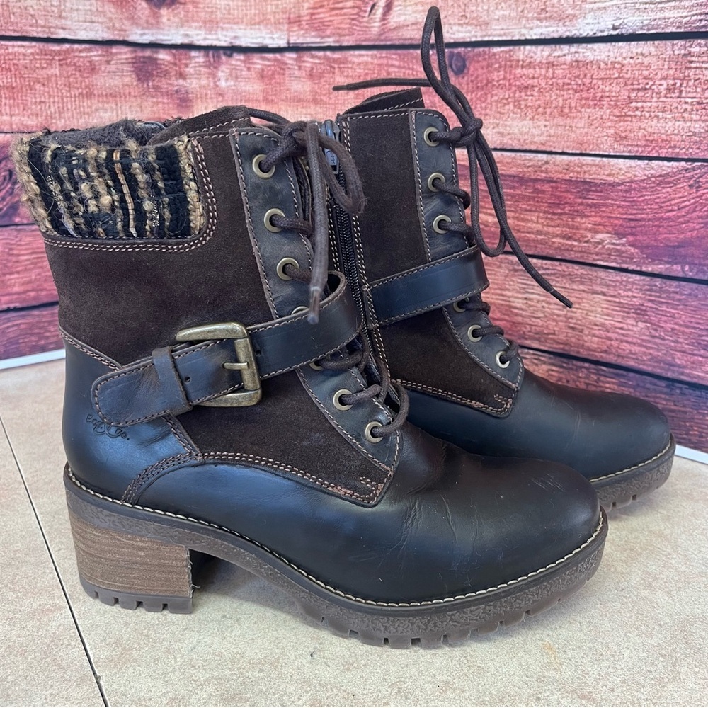 BOS & Co. Brown Leather & Suede Marvel Waterproof Moto Boot